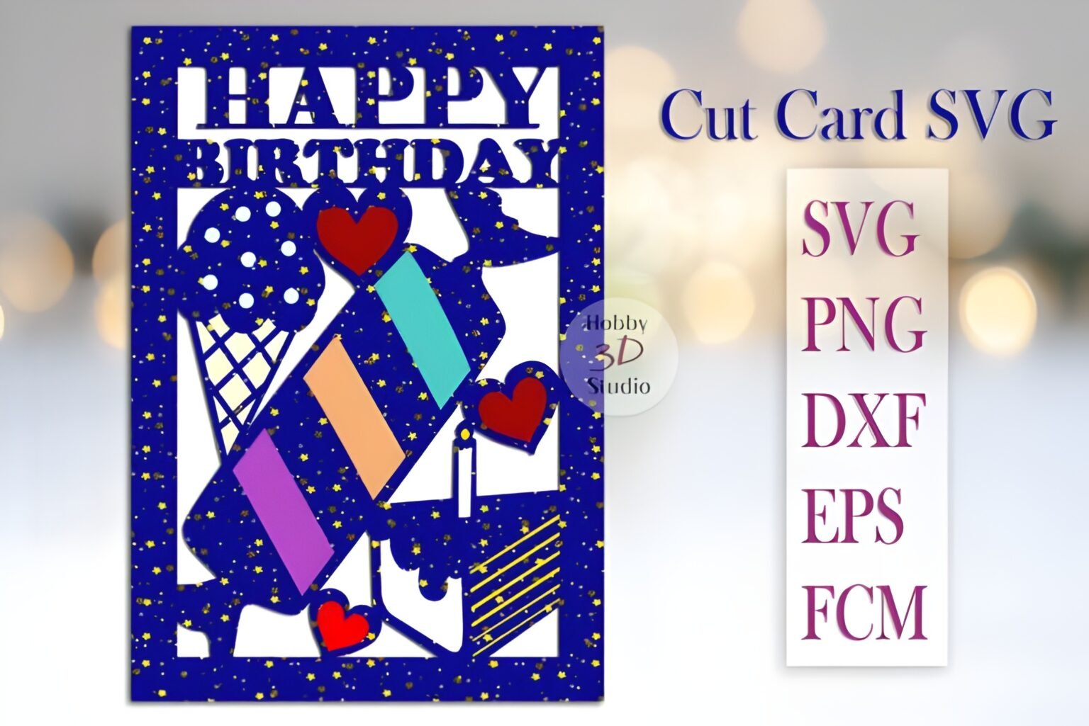 Happy Birthday Paper Cut Card SVG - Download for Free