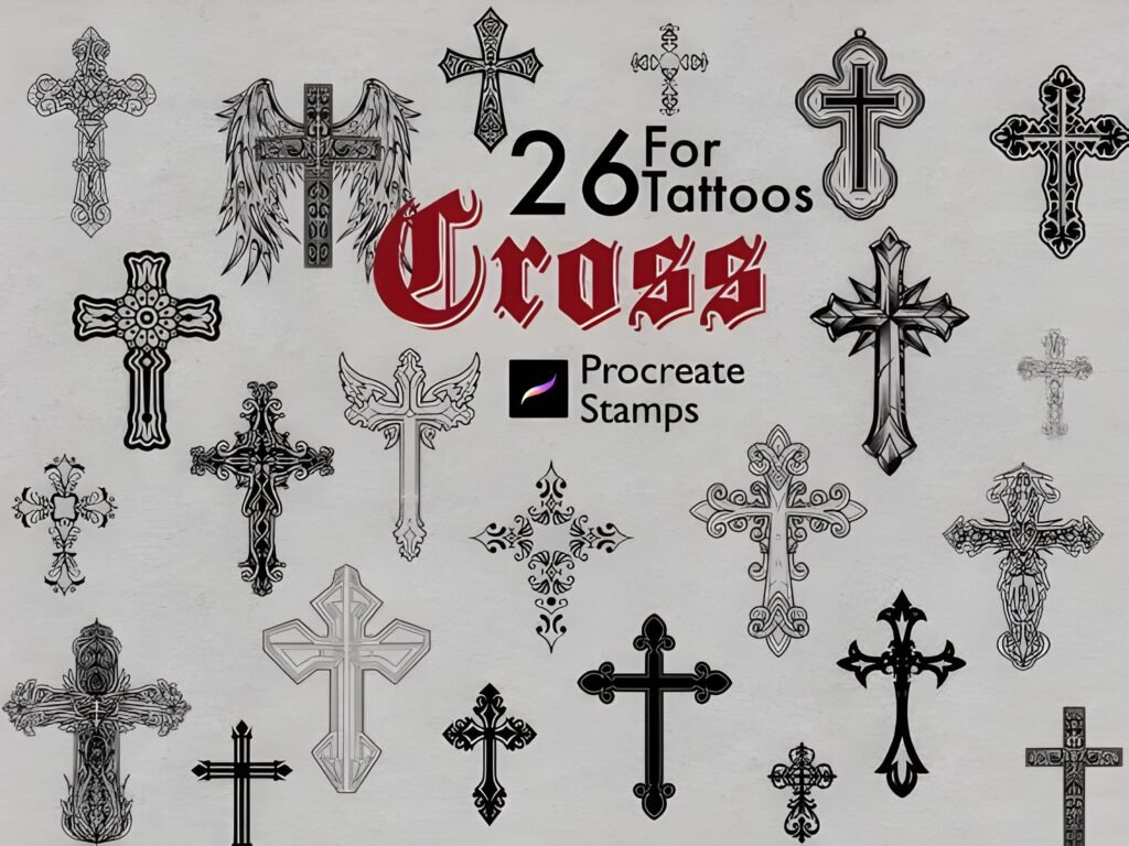 Procreate Christ Religious Cross Stamps