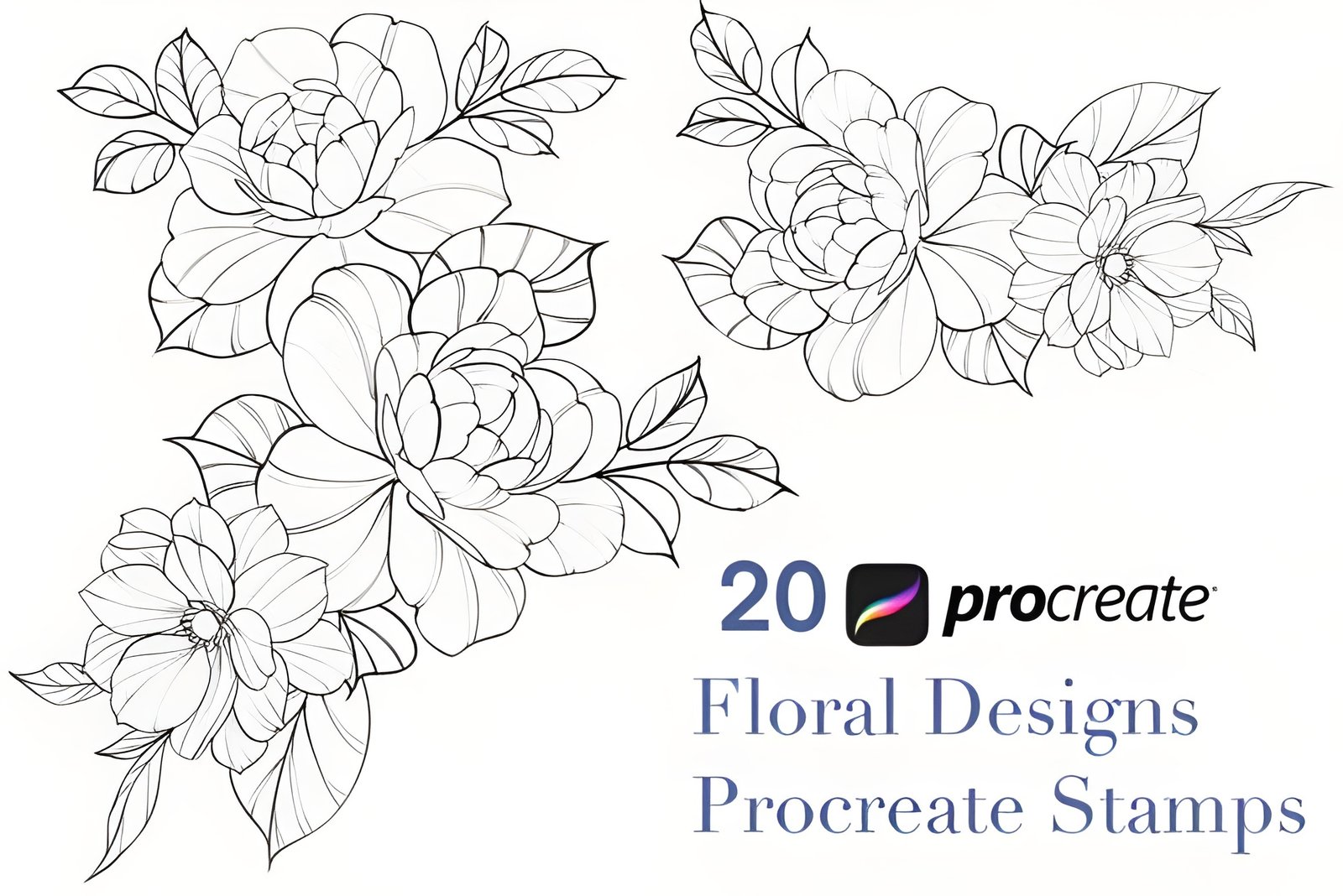 Procreate Flower Stamp, Garden Flowers - Download for Free