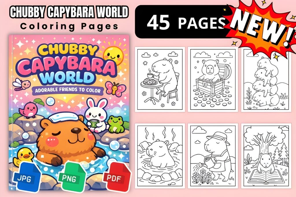 Chubby Capybara Coloring Pages