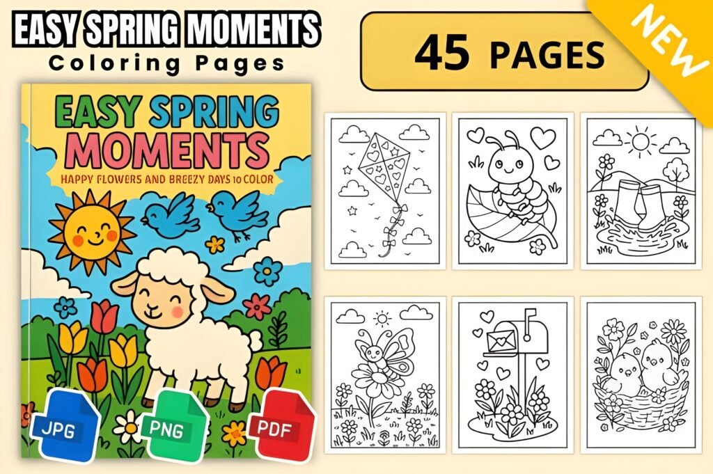 Easy Spring Moments Coloring Fun