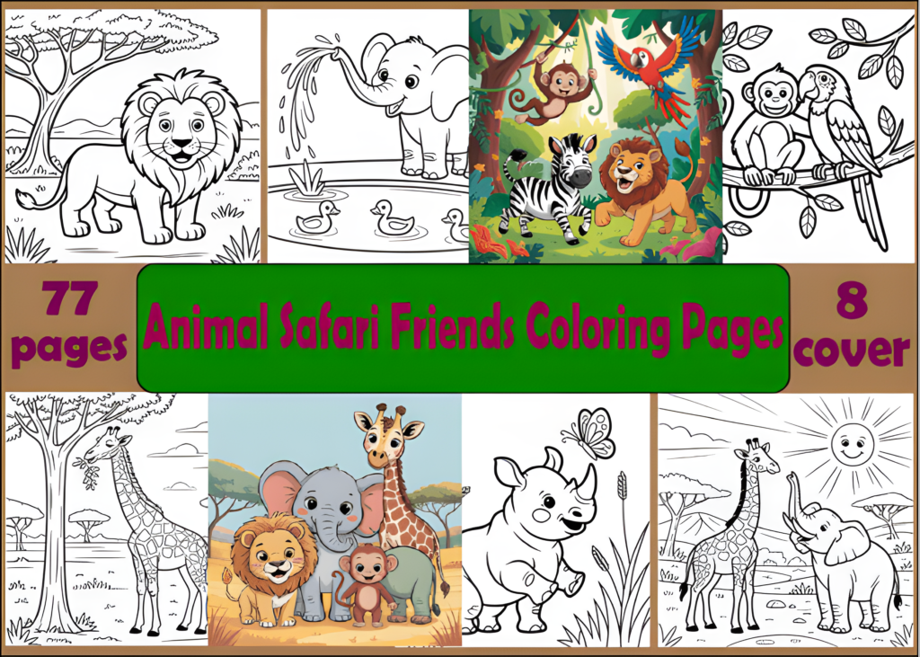 77 Animal Safari Friends Coloring Pages