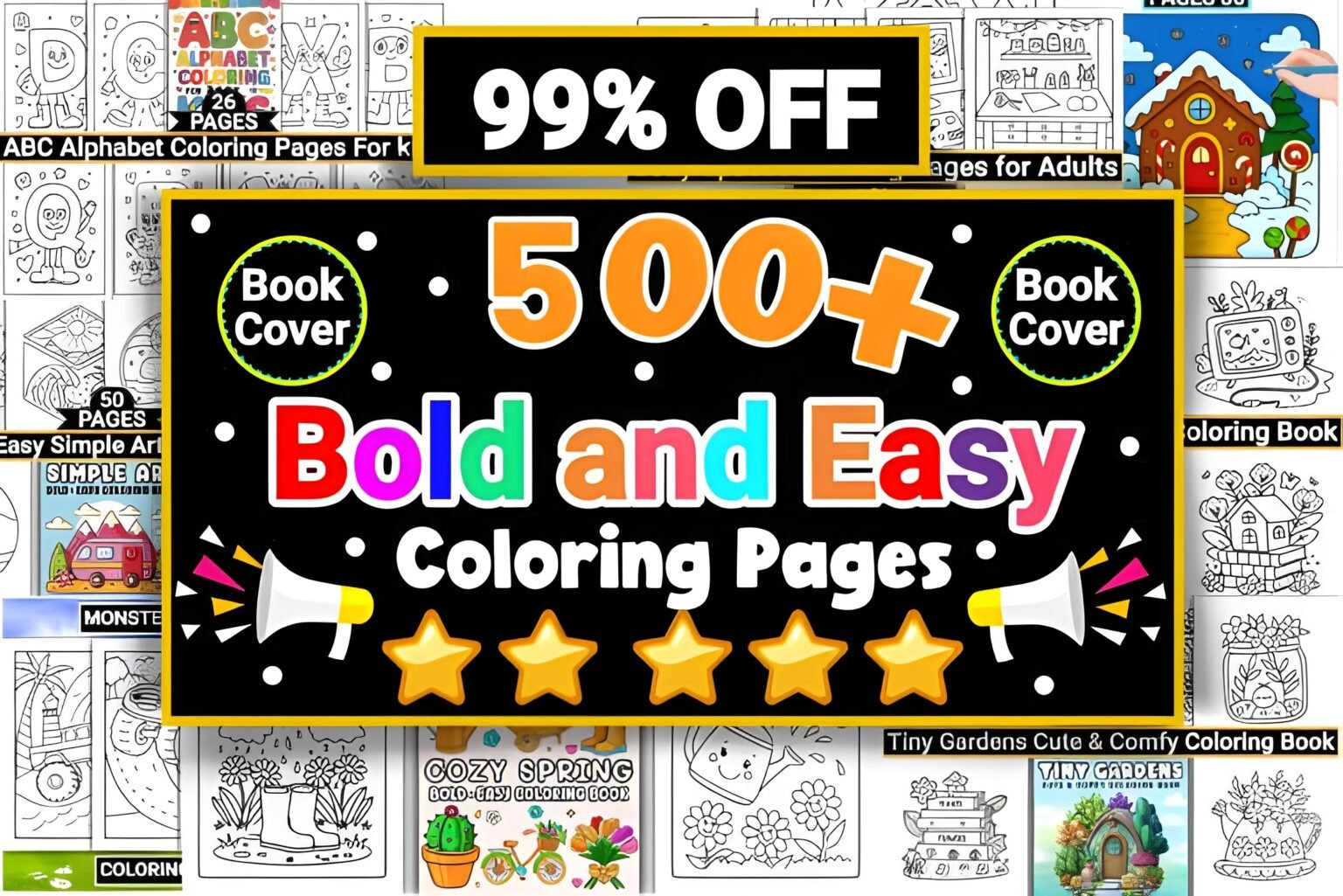 Easy Printable Coloring Pages: 27 Cute & Bold Printables (PDF/PNG)