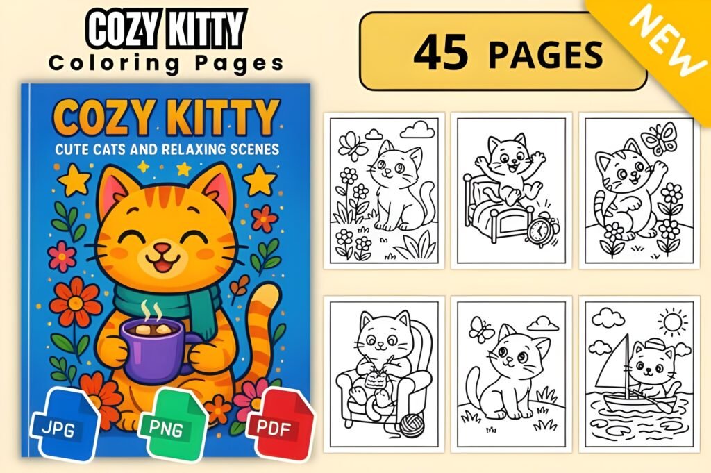 Cozy Kitty Coloring Fun for Kids