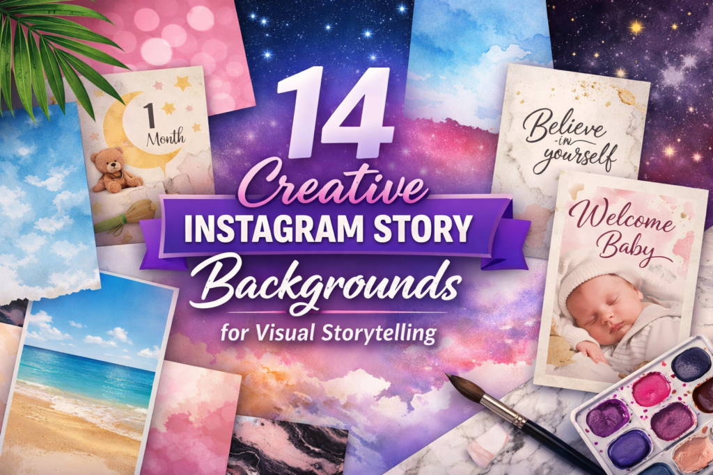instagram story template background collage of 14 creative background styles