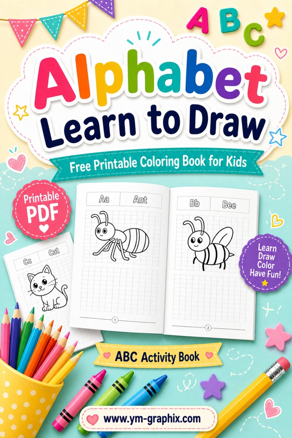 Alphabet Coloring Book PDF for Kids – Free Printable - Download for Free