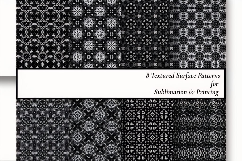 8 Seamless Black & White Geometric Tiles