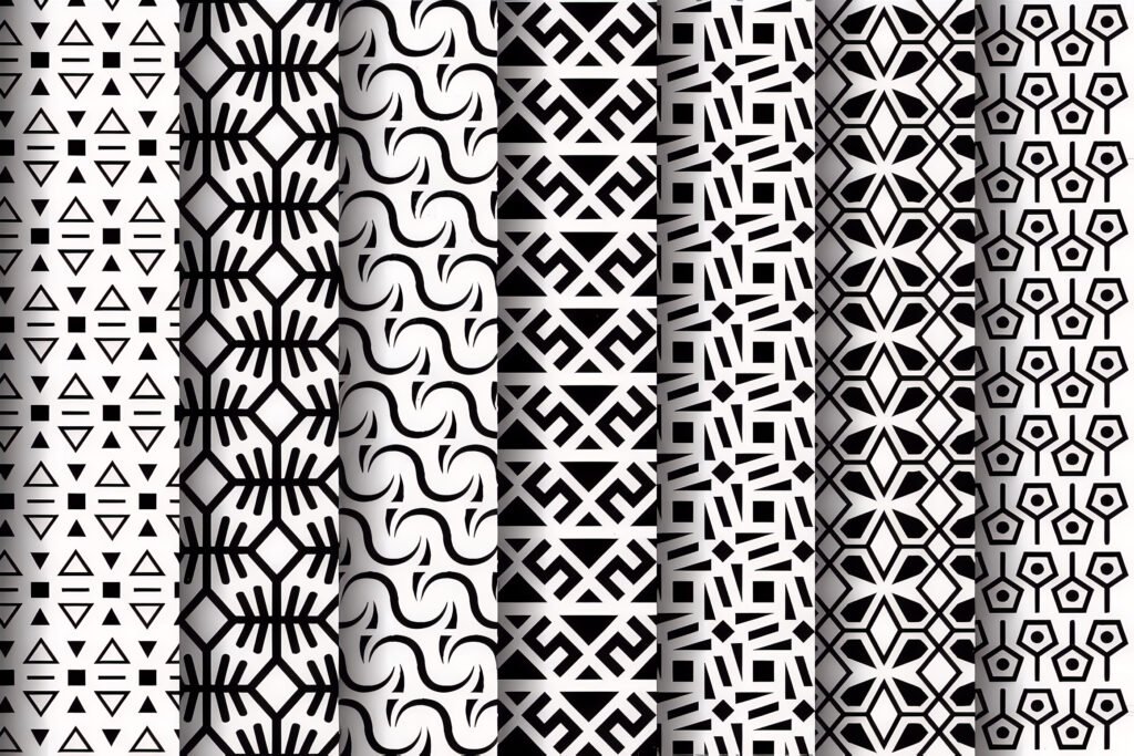 Abstract Vector Black and White Patterns