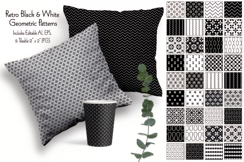 Retro Black & White Geometric Patterns