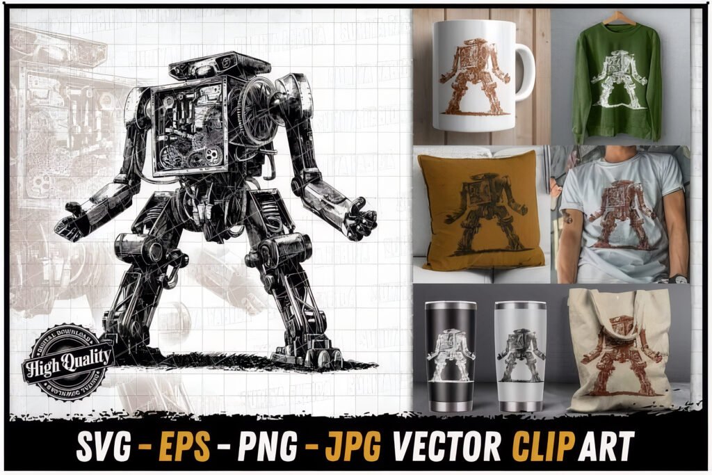 Retro Mechanical Gear Toy Robot Detailed