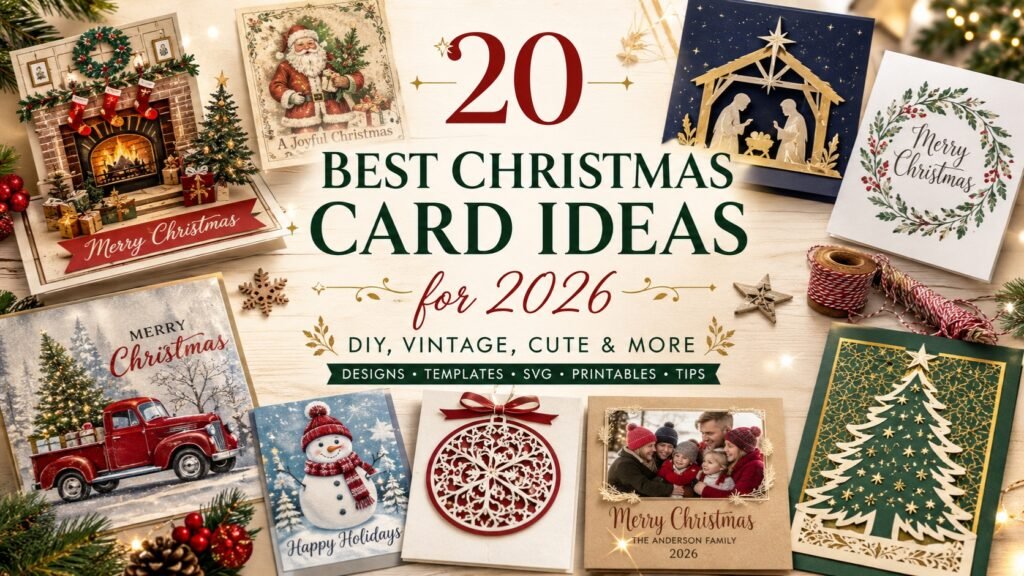 Christmas card ideas featuring DIY, vintage, cute, Nativity, photo, papercut and Christmas tree card designs