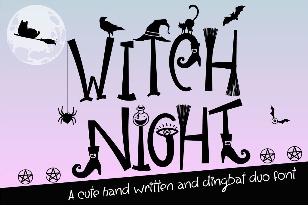 Witch Night witchy font for Cricut and Halloween crafts