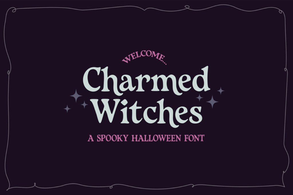 Charmed Witches elegant spooky serif font for Halloween designs