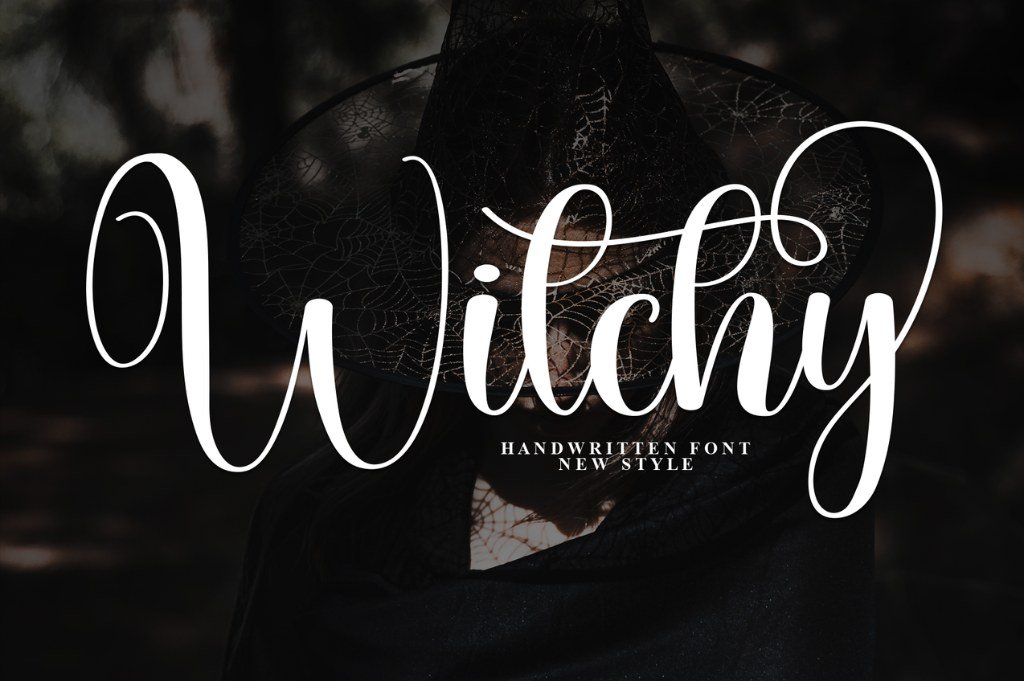 Dark romantic Witchy script font for invitations and branding