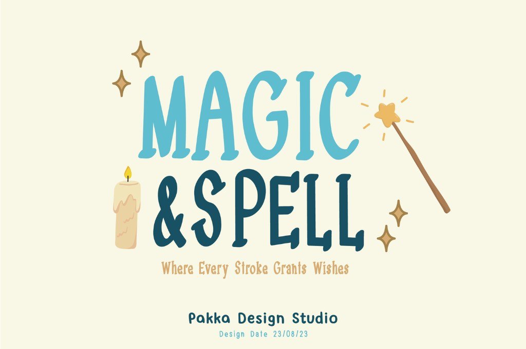 Magic and Spell fantasy font for whimsical wizard designs