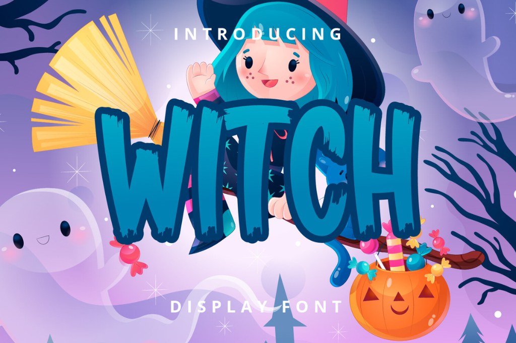 Witch brush display font for Halloween quotes and apparel