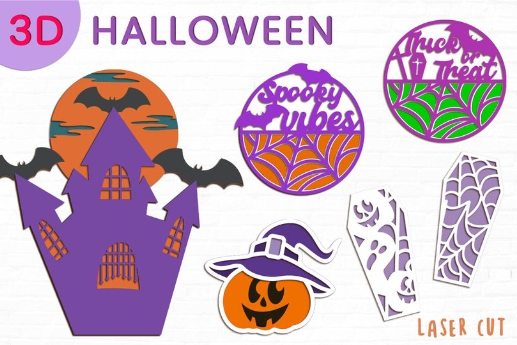 3D layered Halloween decor SVG for Cricut paper and dimensional projects