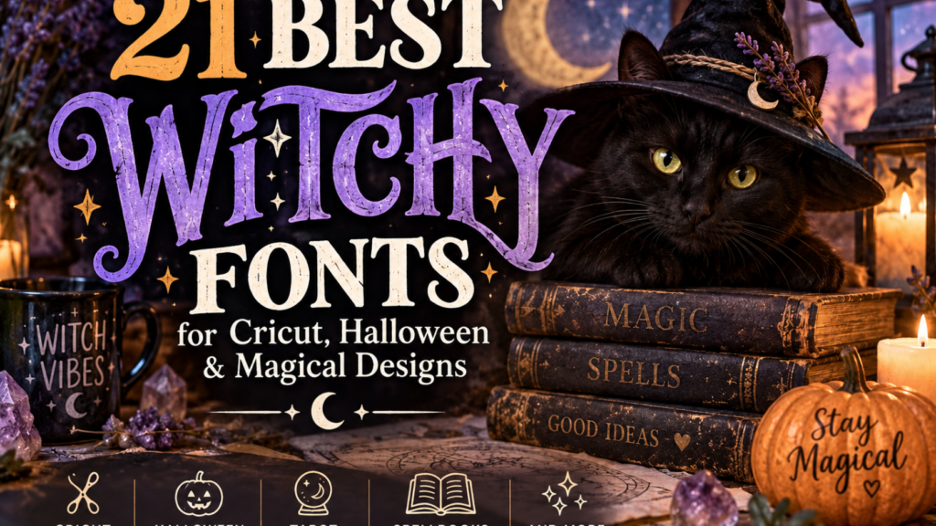 21 best witchy fonts for Cricut Halloween and magical designs