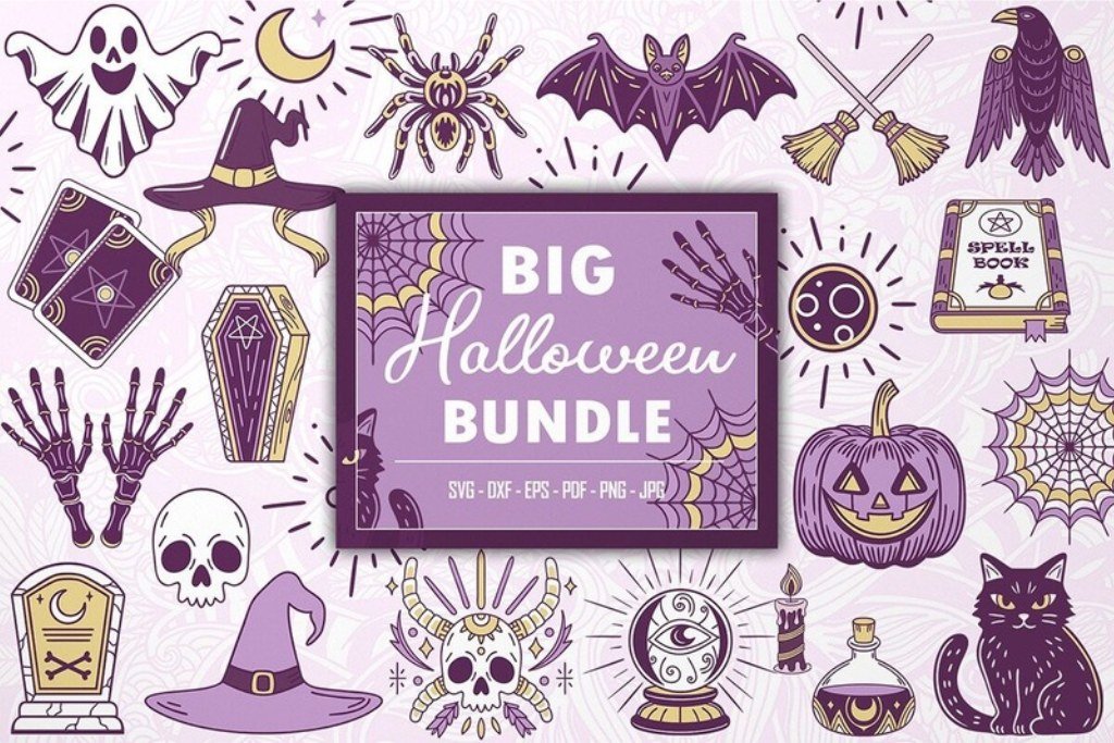 Big Halloween SVG bundle for mixed Cricut Halloween projects