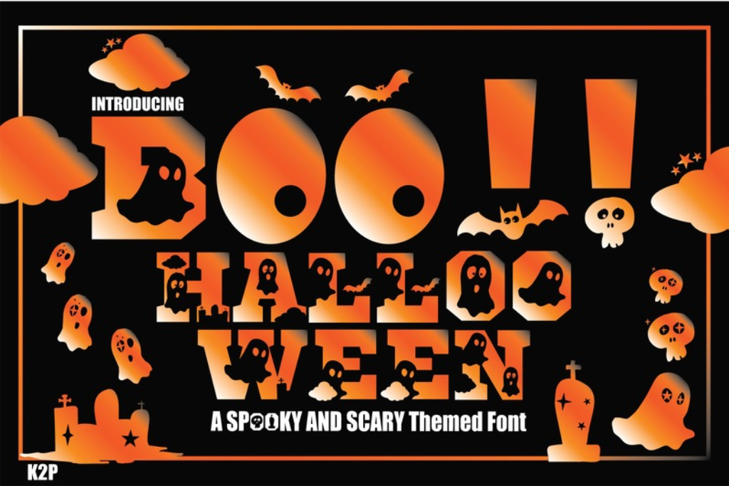 Boo!! Halloween cute Halloween font by KtwoP