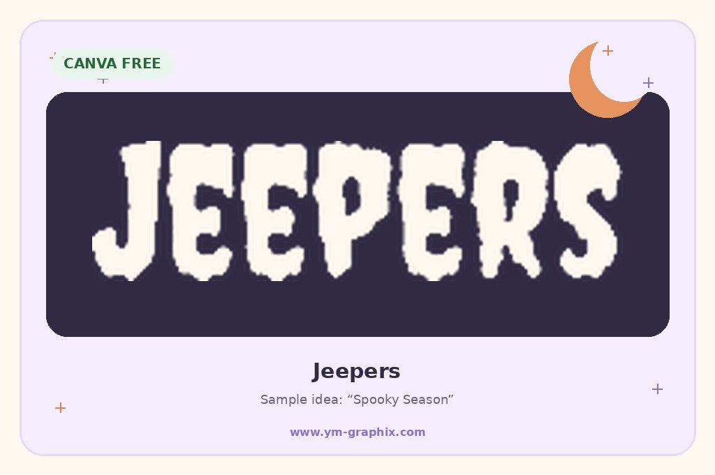 Jeepers Halloween font in Canva preview