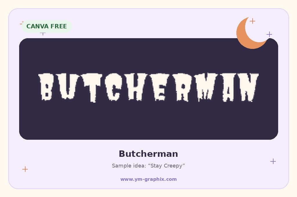 Butcherman Halloween font in Canva preview