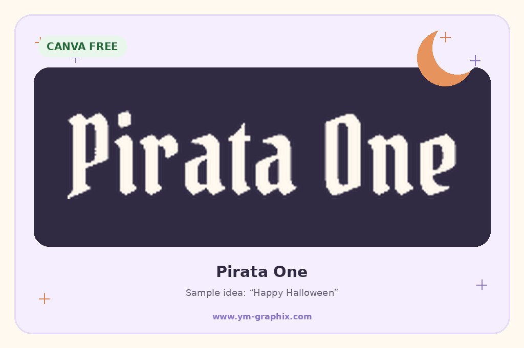Pirata One Halloween font in Canva preview