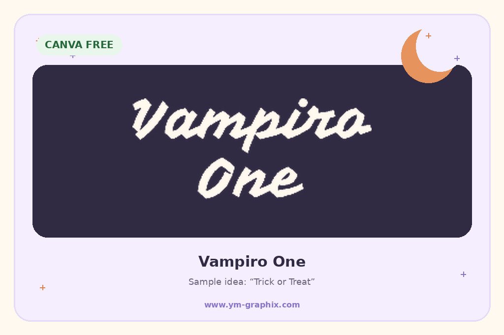 Vampiro One Halloween font in Canva preview