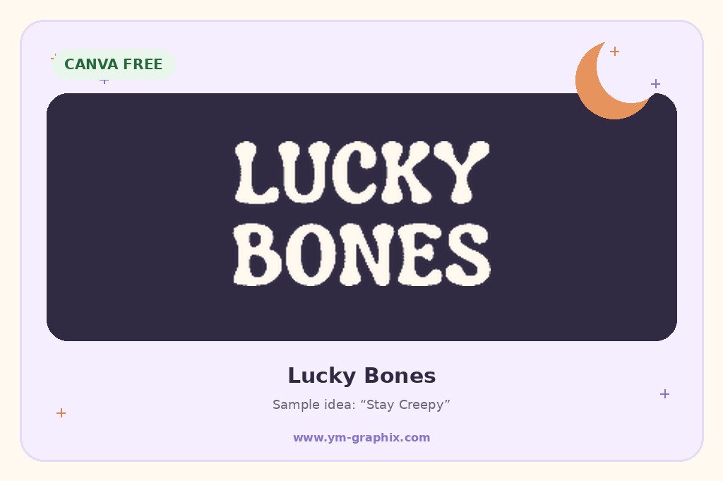 Lucky Bones Halloween font in Canva preview