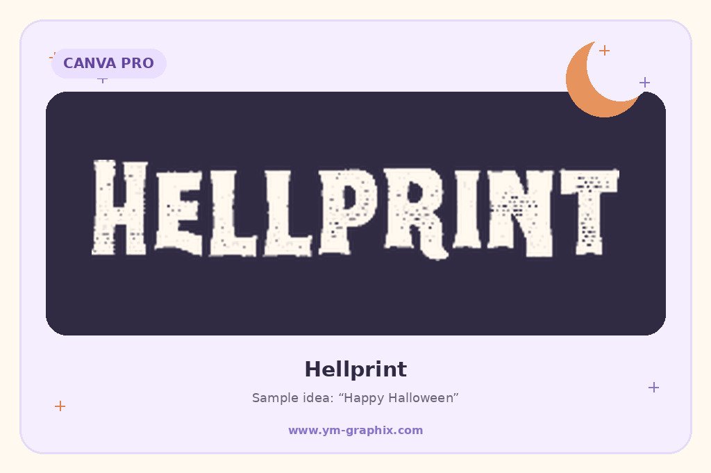Hellprint Halloween font in Canva preview