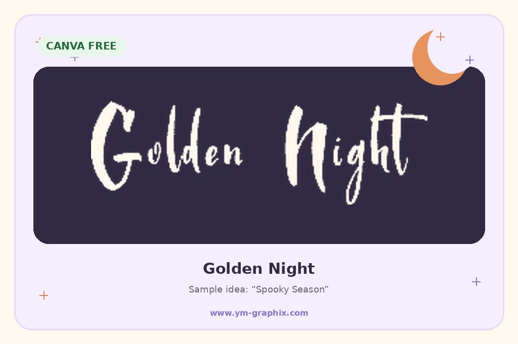 Golden Night Halloween font in Canva preview
