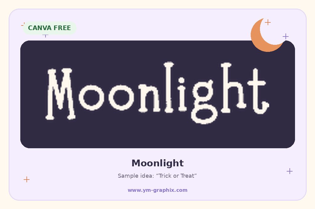 Moonlight Halloween font in Canva preview