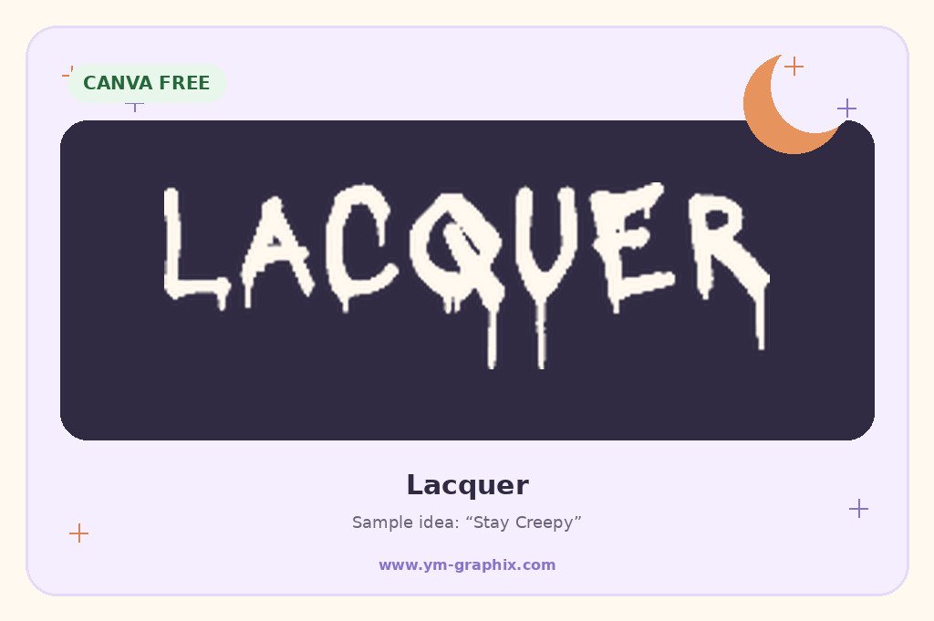 Lacquer Halloween font in Canva preview