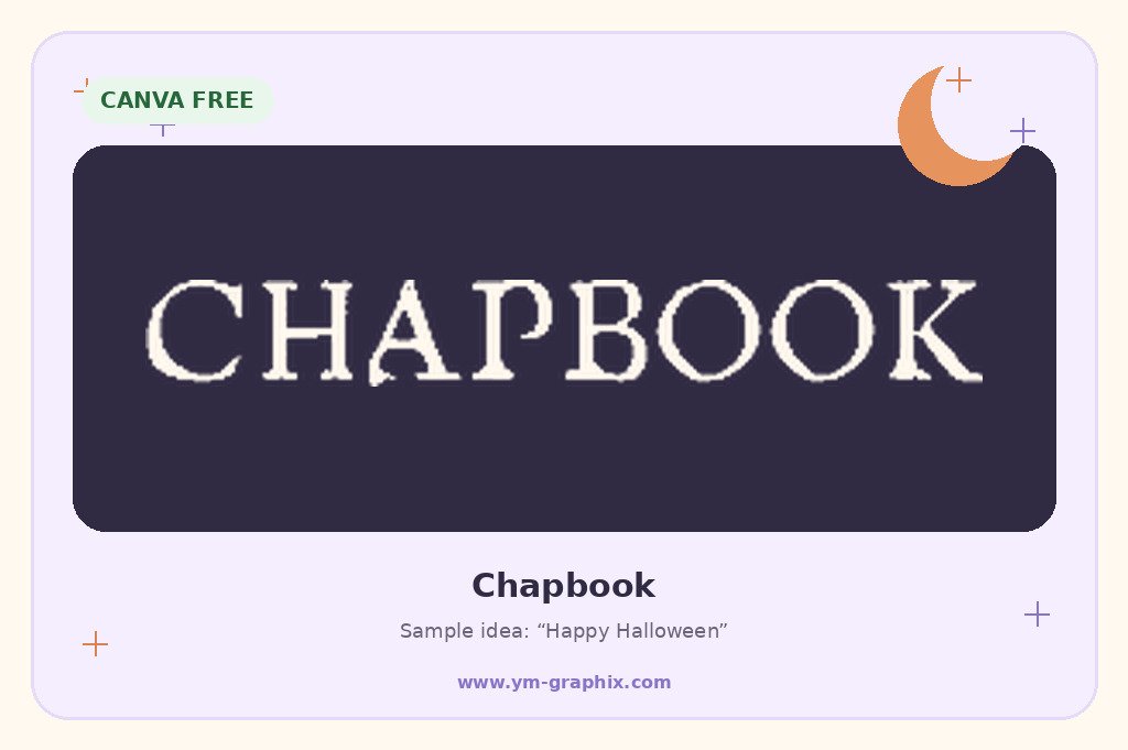 Chapbook Halloween font in Canva preview