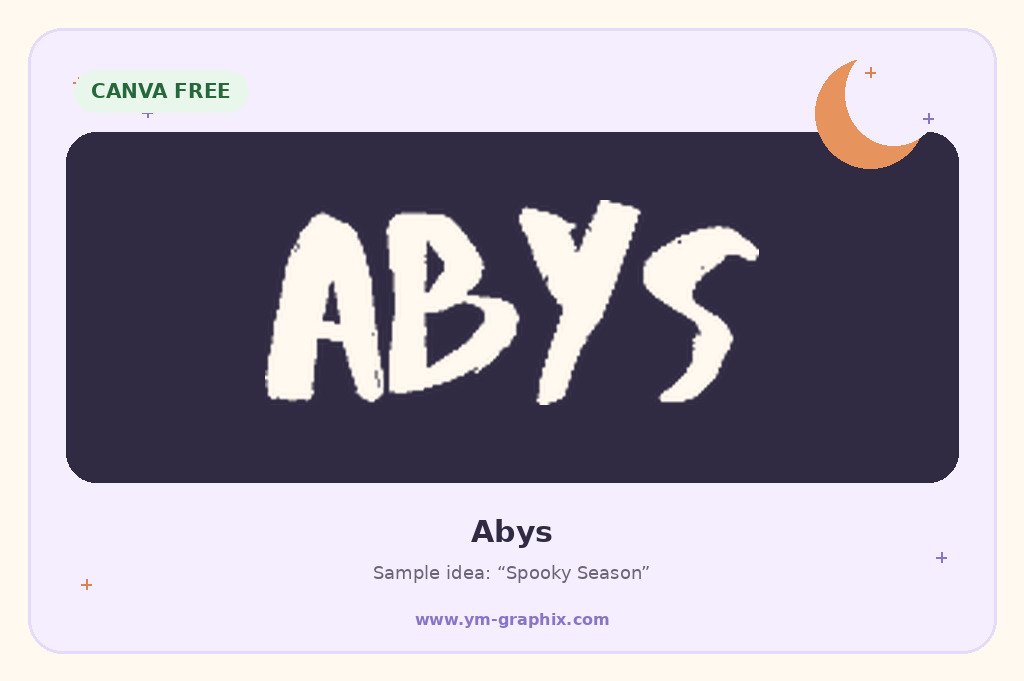 Abys Halloween font in Canva preview