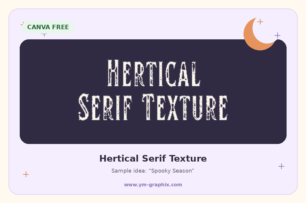 Hertical Serif Texture Halloween font in Canva preview