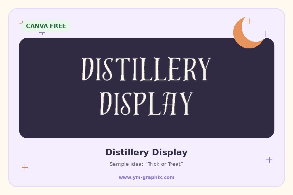 Distillery Display Halloween font in Canva preview