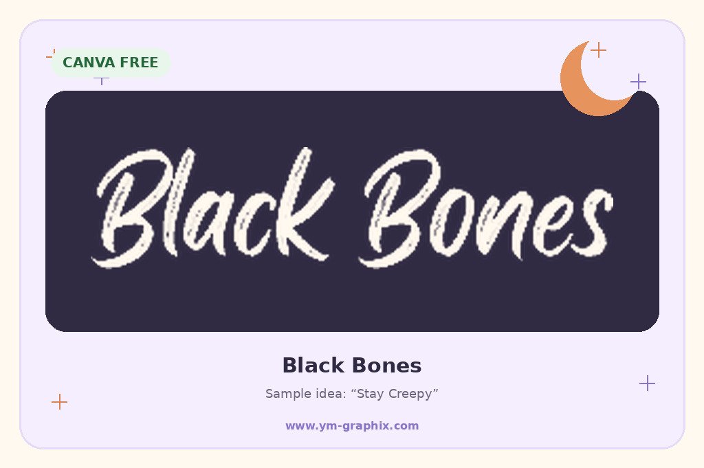 Black Bones Halloween font in Canva preview