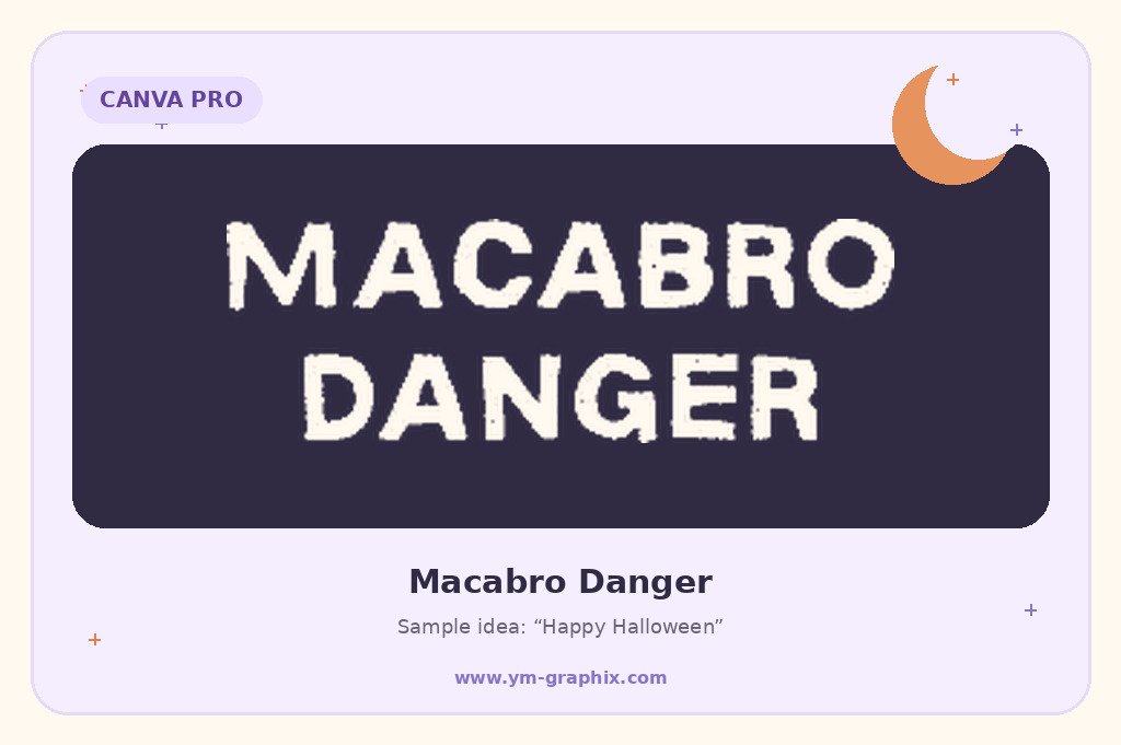 Macabro Danger Halloween font in Canva preview