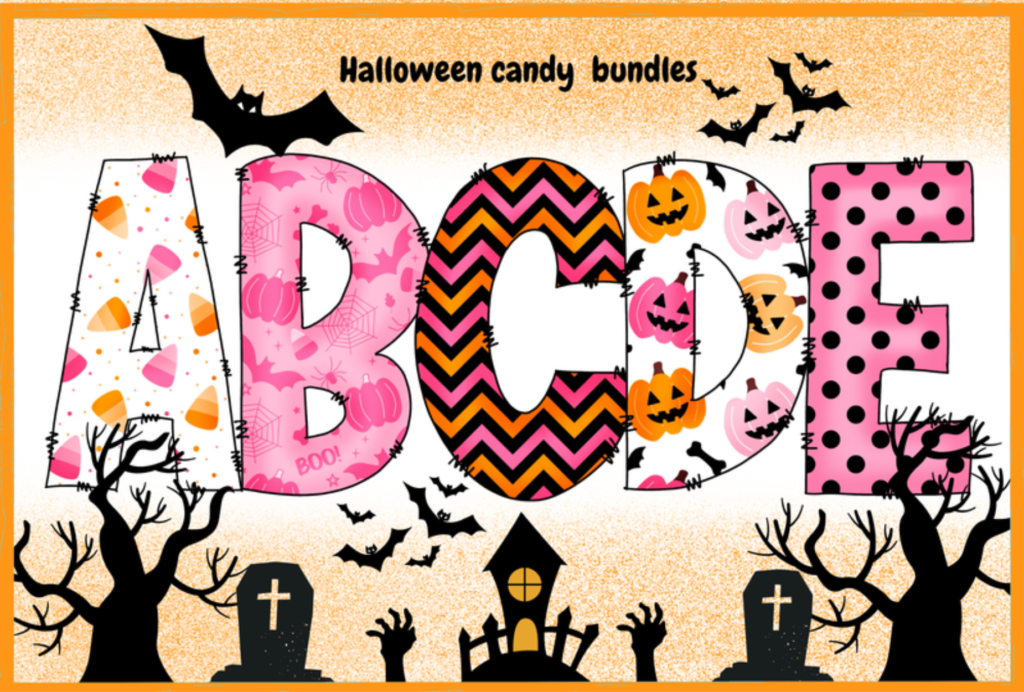 Halloween Candy cute Halloween font by Itme_digitalart