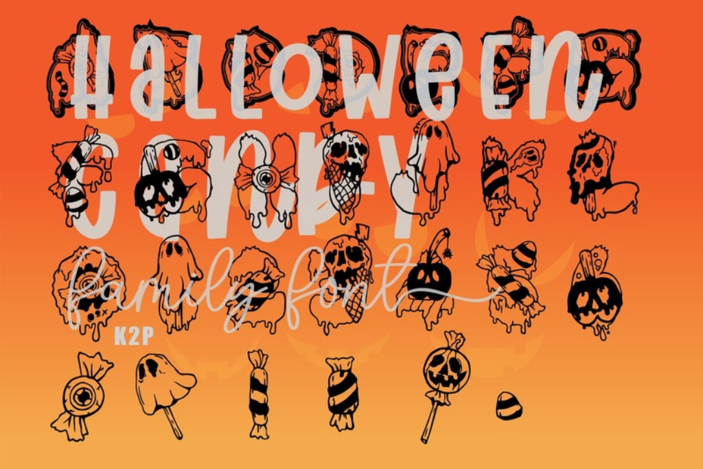 Halloween Candy cute Halloween font by KtwoP