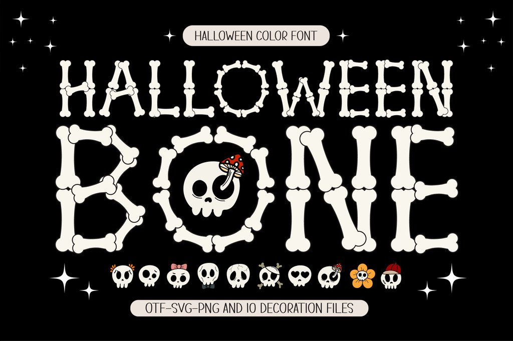 Halloween Bone downloadable Halloween font for Canva