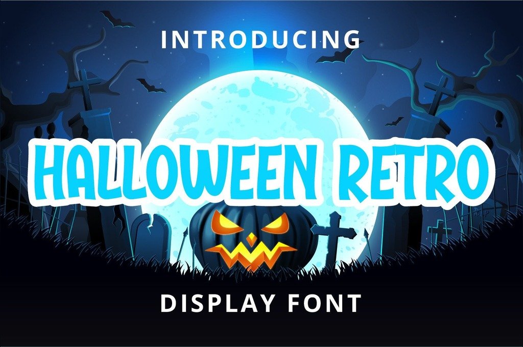 Halloween Retro playful vintage display font preview