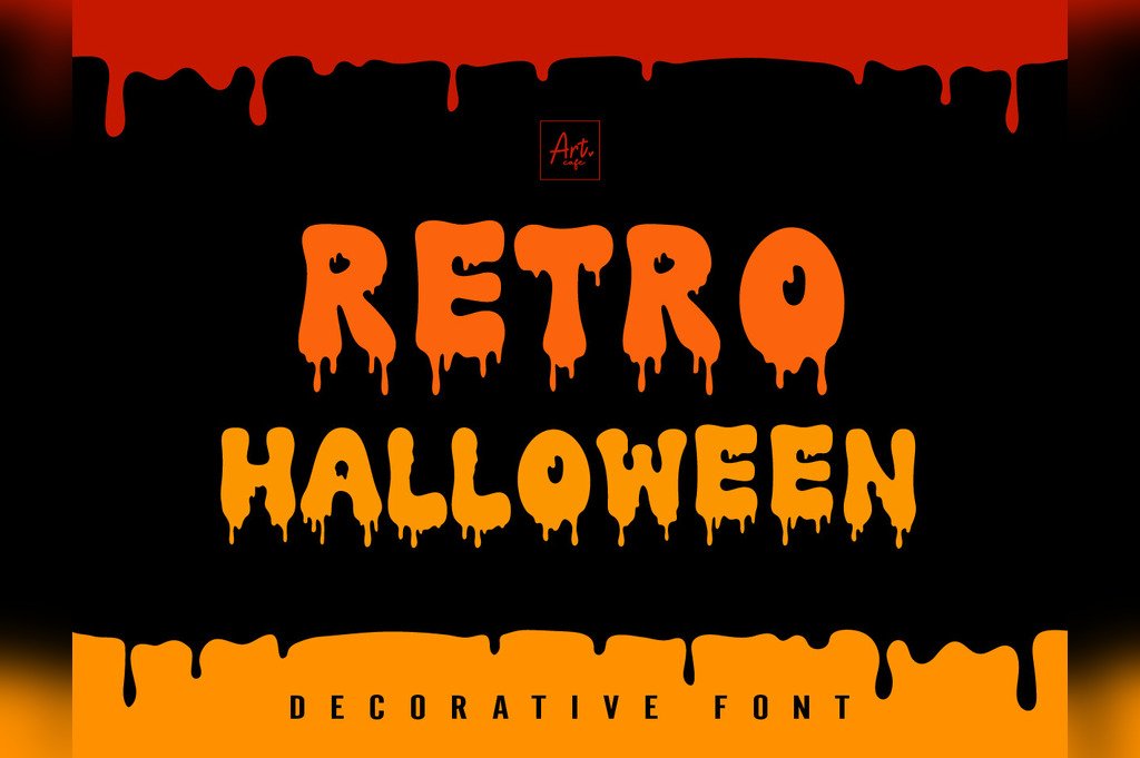Retro Halloween creepy vintage horror font preview