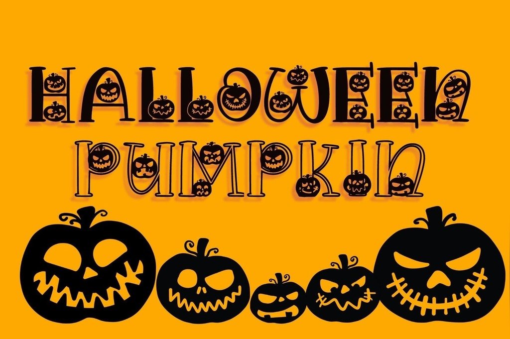Halloween Pumpkin decorative pumpkin font preview