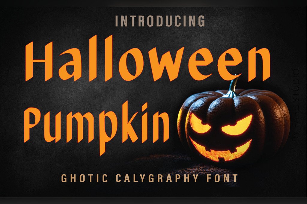 Halloween Pumpkin bold blackletter font preview