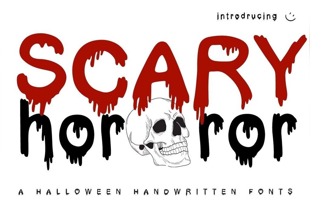 Scary Horror dripping Halloween font preview
