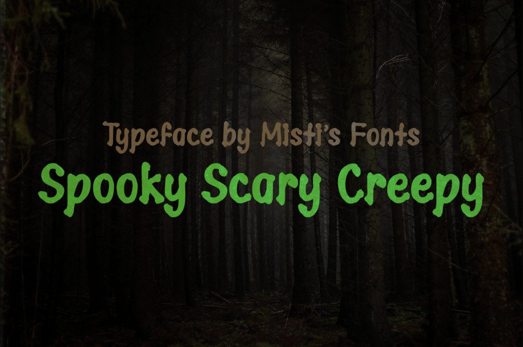 Spooky Scary Creepy rough distorted Halloween font preview