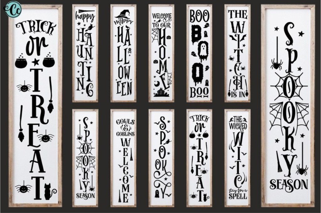 Halloween porch sign SVG bundle for Cricut welcome sign projects