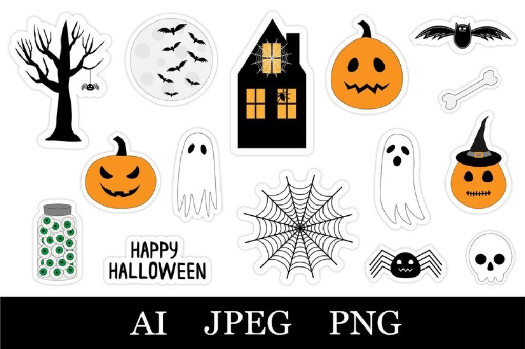 Printable Halloween stickers for Cricut Print Then Cut projects